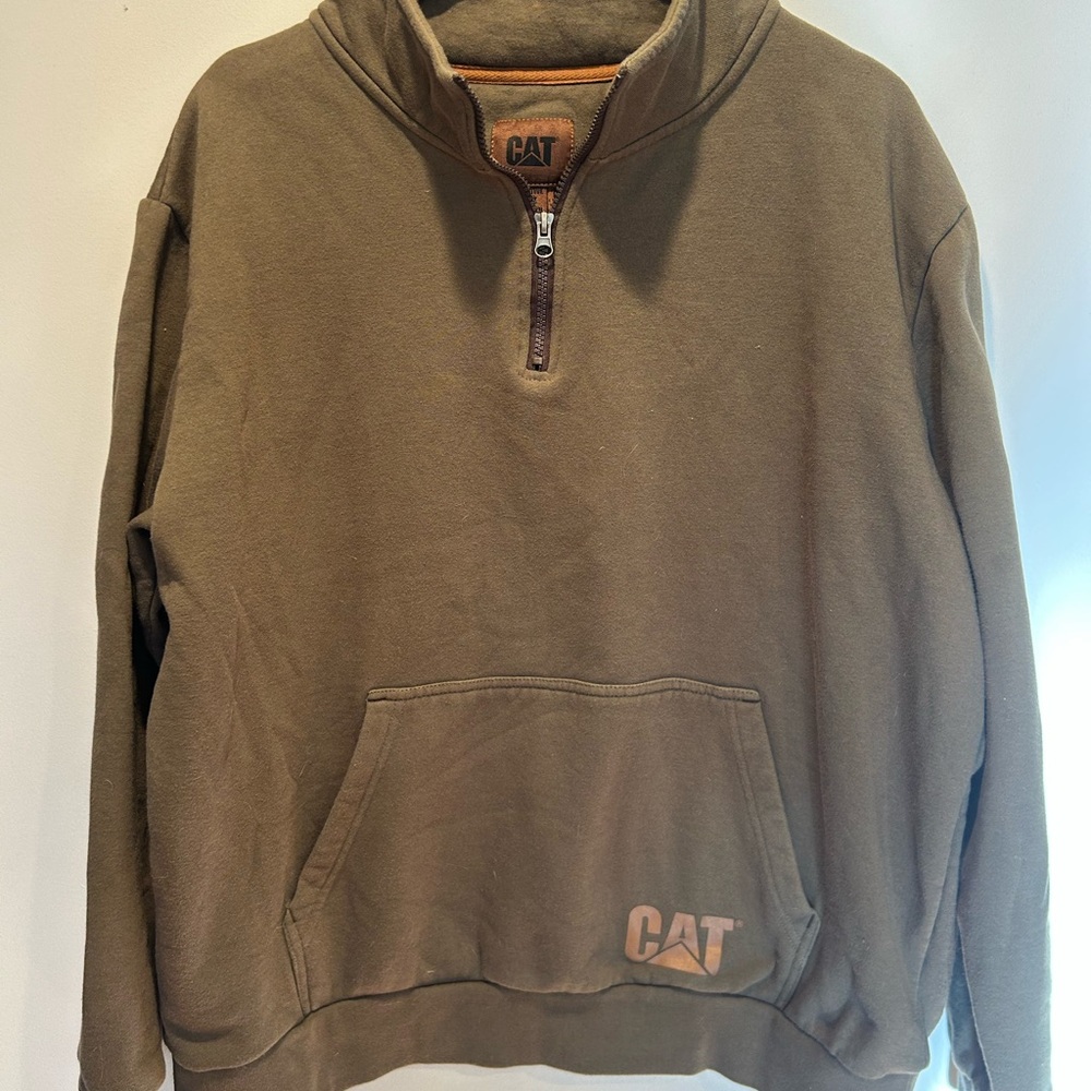 Caterpillar Brown Half-Zip Pullover Hoodie